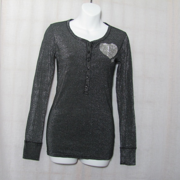 Victoria's Secret Tops - PINK Victoria Secret Top Black Sparkle Bling Sz M